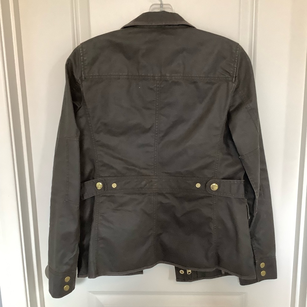 J Crew Utility Jacket Womens XS Twill Brown Pockets Snaps Zip Cotton - Picture 3 of 8